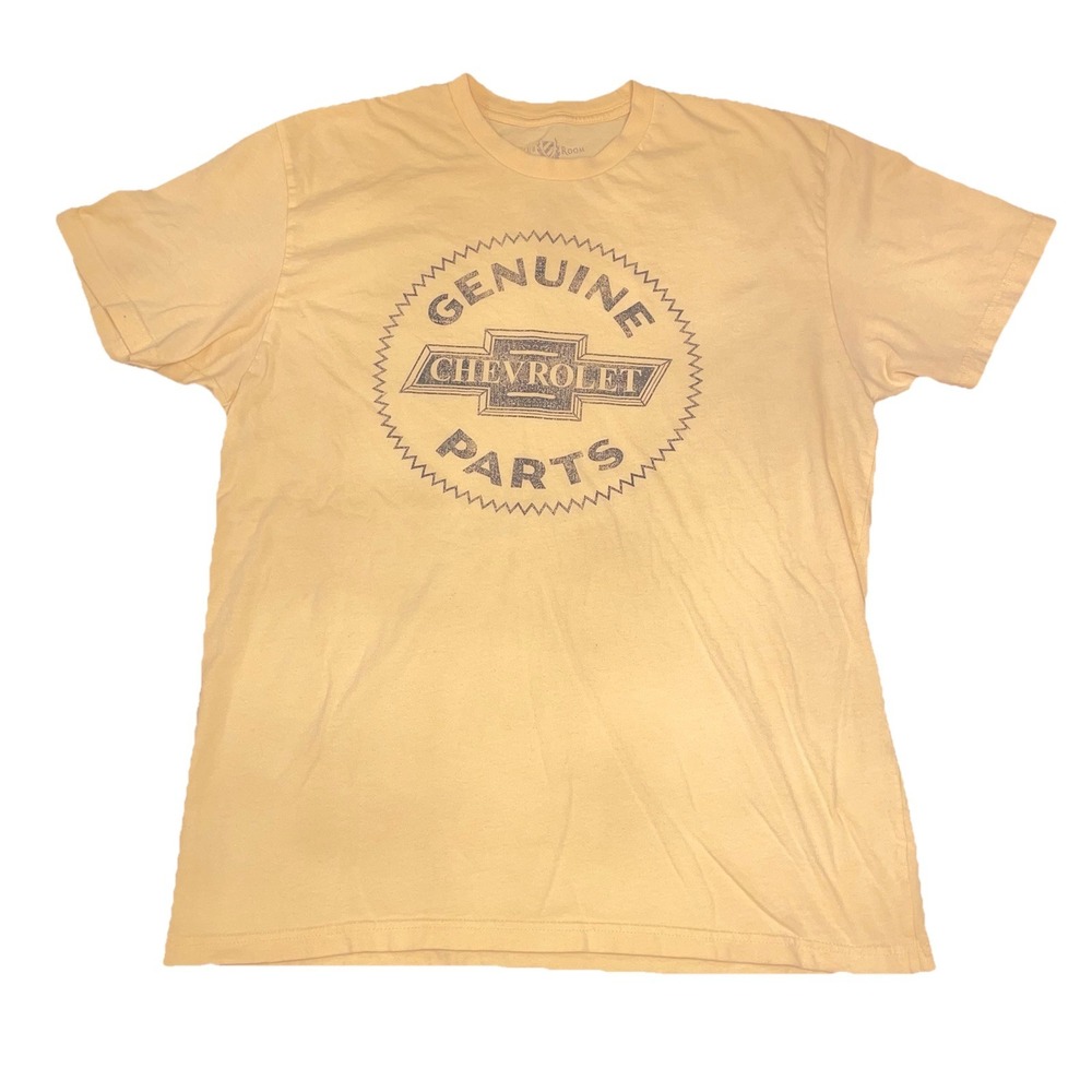 Club Room Mens "Genuine Chevrolet Parts" Yellow T-Shirt - Size Large